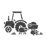 Tractor and Sheep Stencil