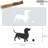 Stencil MiNiS - Dachshund Dog & Ball